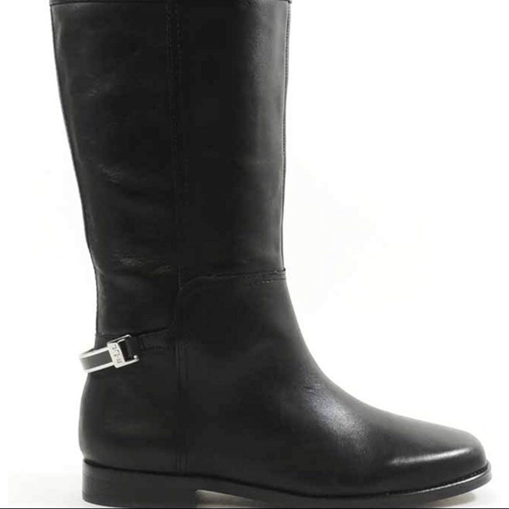 Ralph Lauren Black Burnished Vachetta Boots